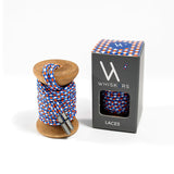 Blue, Orange & White Braided Dress Laces - The Roman