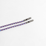 Blue, Orange & White Braided Dress Laces - The Roman
