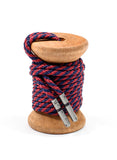 Navy & Garnet Striped Dress Laces - The Roman