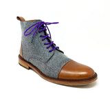Purple, Teal & Red Boot Laces - The Roman